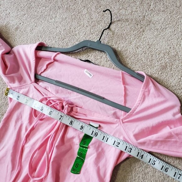 NWT Stradivarius Brat Girl Summer Y2K Barbiecore Long sleeve Crop Top S - Picture 7 of 9